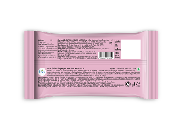 Kara Aloe Vera & Cucumber Wipes
