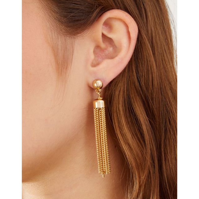 Accessorize London Women's Hammered Semi Circle Stone Earrings - Gold