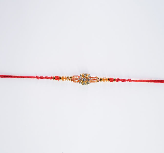 Aurum Small Diamond Rakhi With Multiple Beads - Elegant and Sparkling