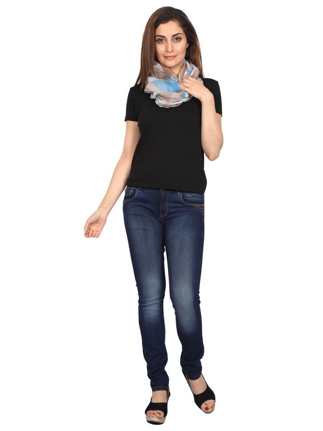 Fabseasons Women's Abstract Cotton Scarf | Brown - Free Size
