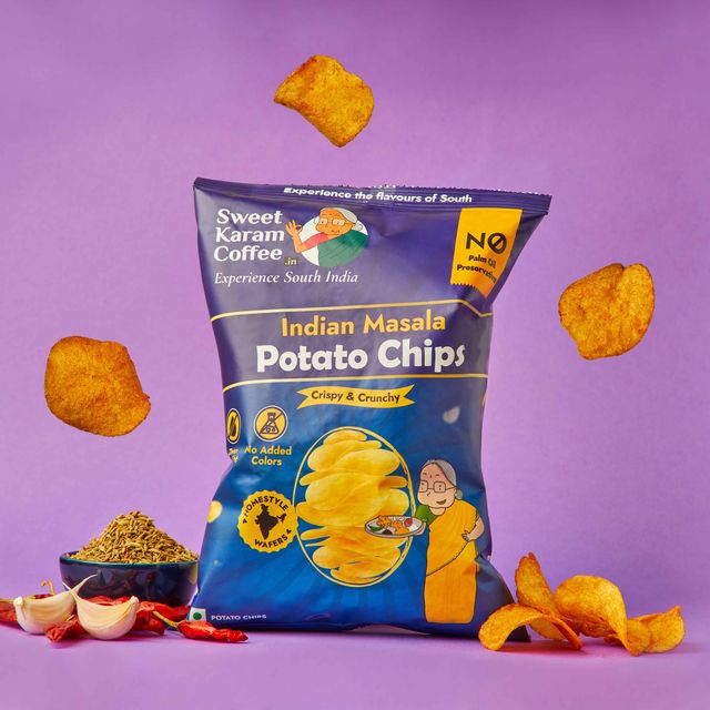 Sweet Karam Coffee Indian Masala Potato Chips - No Palm Oil
