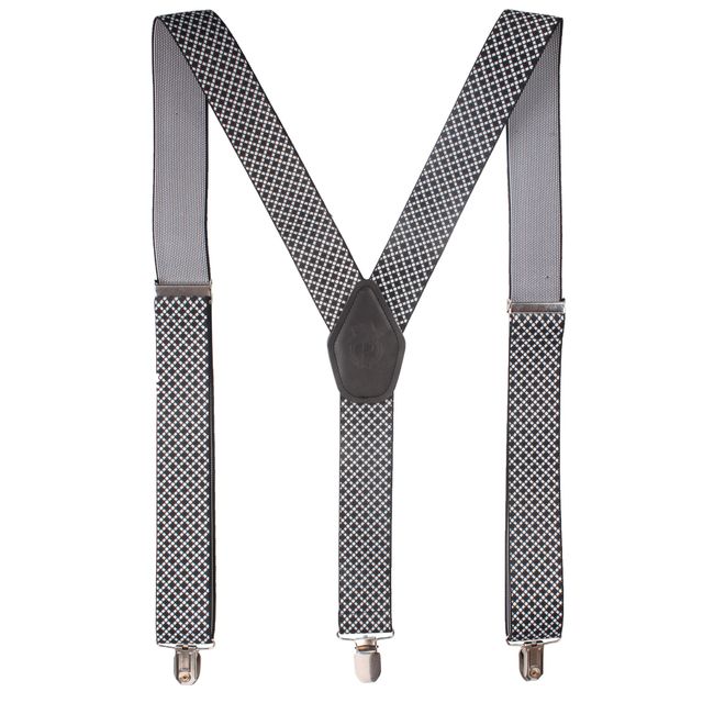 Peluche Men's Patterned Elastic Suspenders | Black - Free Size