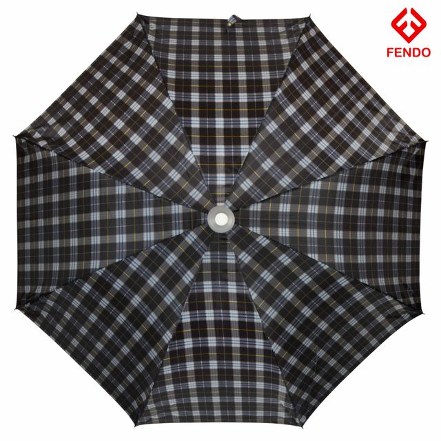 Fendo 23 inch Checks Straight Auto Open Umbrella Assoreted