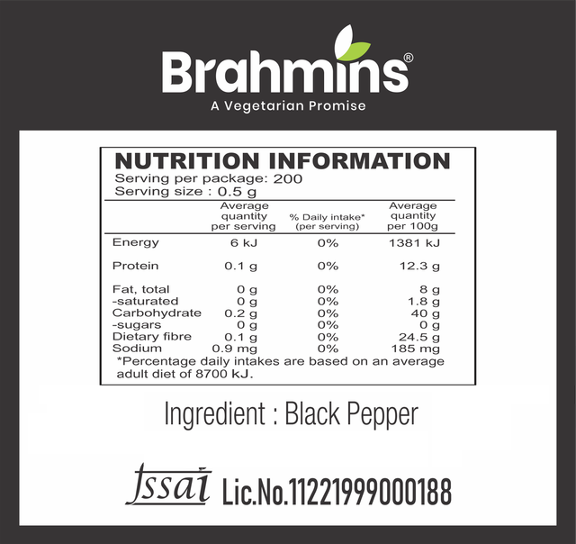 Brahmins Wayanadan Black Pepper Sprinkler