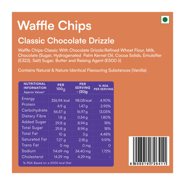 Nova Nova Waffle Chips- Classic Chocolate Drizzle 65 g Combo