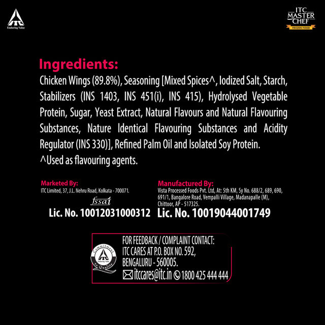 ITC Master Chef Grilled Chicken Wings | High in Protein | No Added Preservatives | 12 pieces