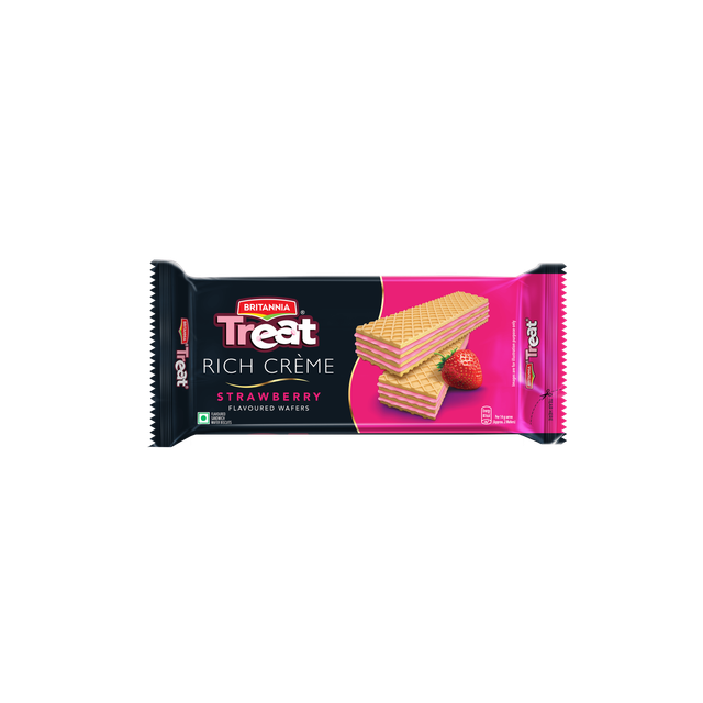 Britannia Treat Rich Crème Strawberry Flavoured Wafers 55 g Combo