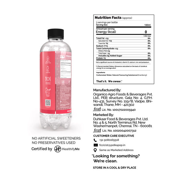 Polka Pop Cranberry Sparkling Water