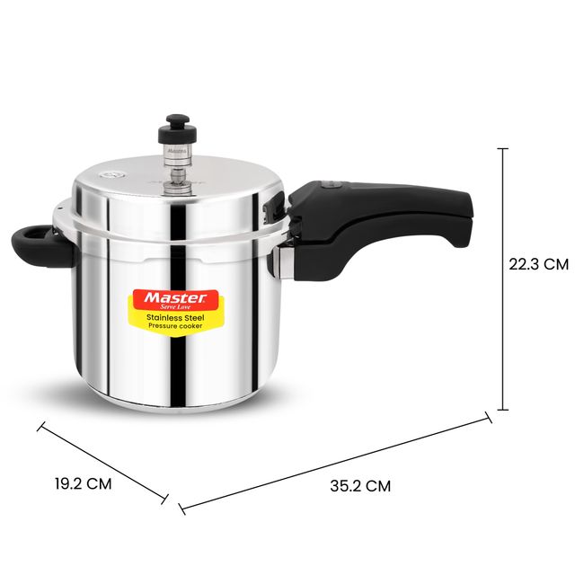 Master Smart Stainless Steel Outer Lid Pressure Cooker 3L, Gas And Induction Stove Compatible
