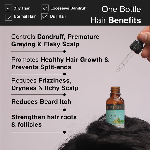 Soulflower Tea Tree Essential Oil For Dandruff Control