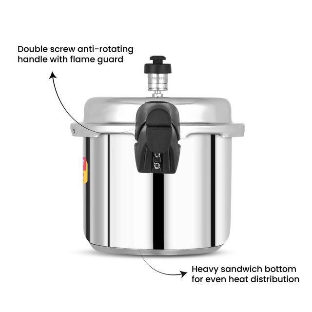 Master Smart Stainless Steel Outer Lid Pressure Cooker 3L, Gas And Induction Stove Compatible