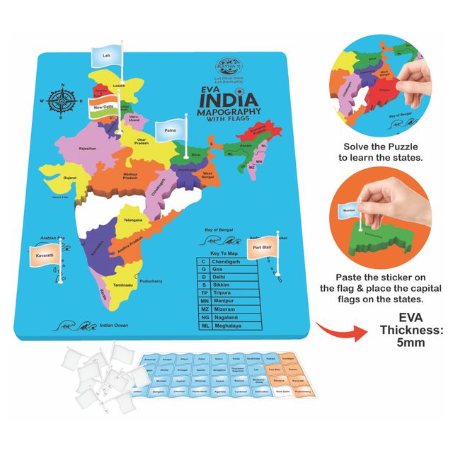 Ratna's Eva India Mapography With Flags