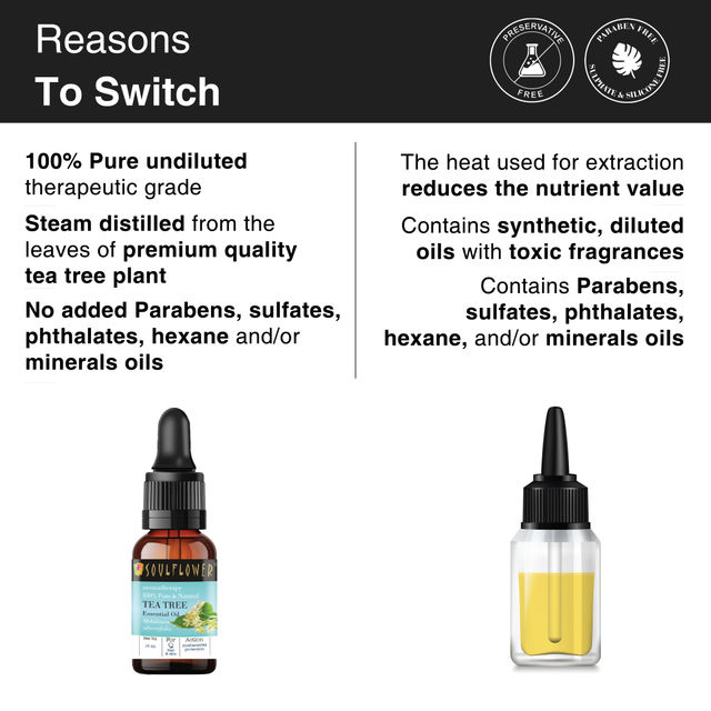 Soulflower Tea Tree Essential Oil For Dandruff Control