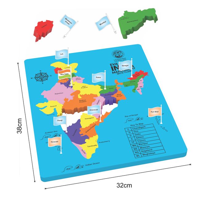 Ratna's Eva India Mapography With Flags