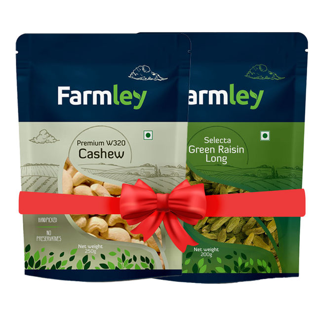 Farmley Super Value Dry Fruits Combo 450g (Cashew 250g + Raisin 200g)