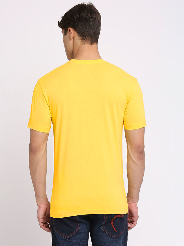 De Tees Men's Half Sleeve T-shirt | MHS-BUDDHA | Mustard - L