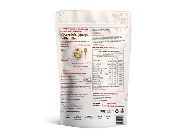 Be.anut High Protein Chocolate Muesli With Millet