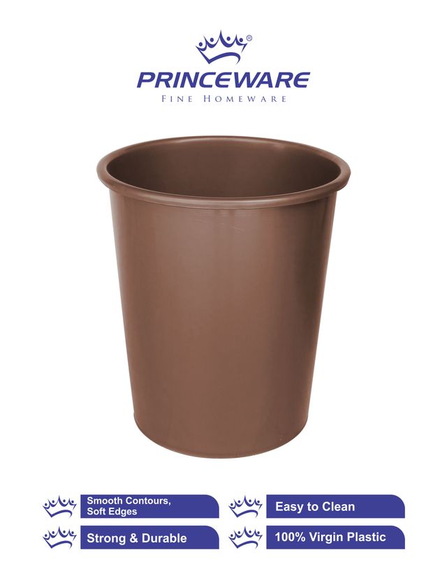 Princeware Waste Bucket Deluxe Dustbin 7 Literrs- Grey