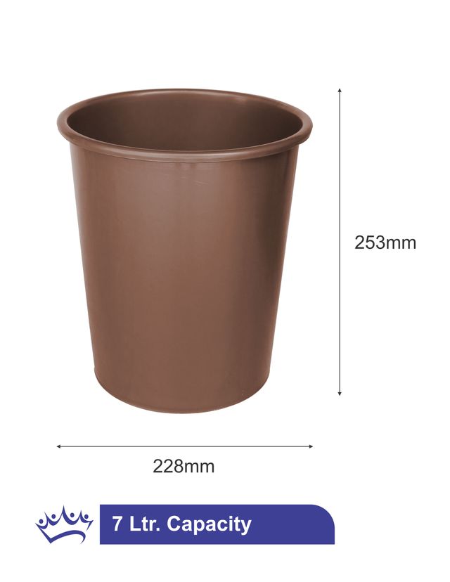 Princeware Waste Bucket Deluxe Dustbin 7 Literrs- Grey