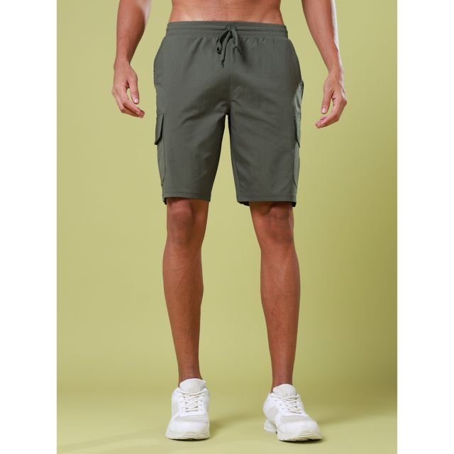 Technosport Men Poly Solid Slim Fit Sports Shorts with TS FLEXI | Beetle | M