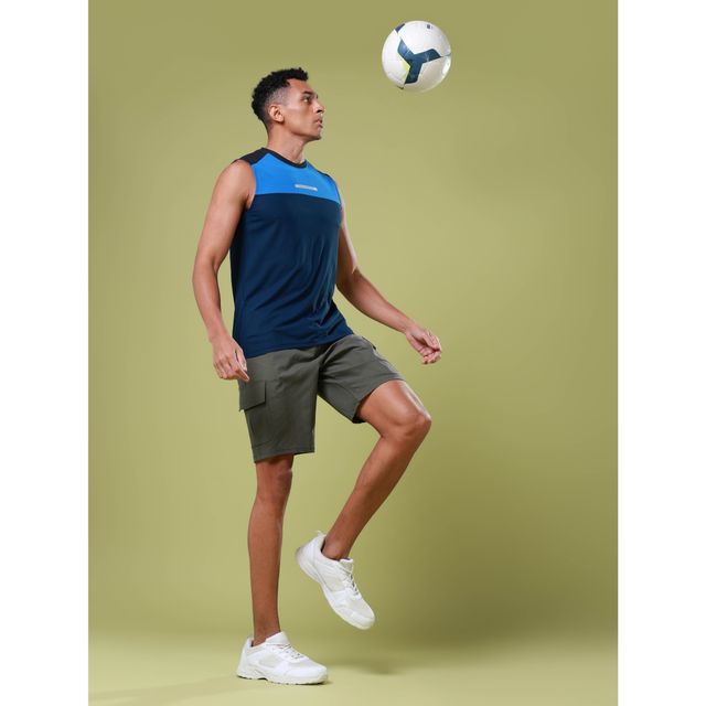 Technosport Men Poly Solid Slim Fit Sports Shorts with TS FLEXI | Beetle | M