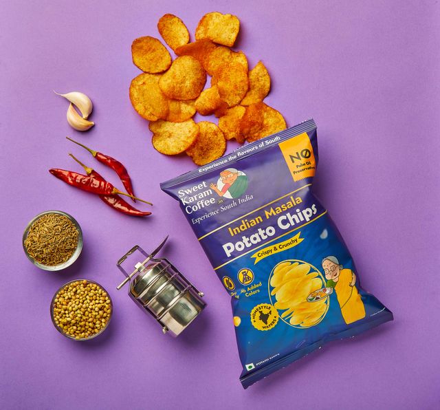 Sweet Karam Coffee Indian Masala Potato Chips - No Palm Oil
