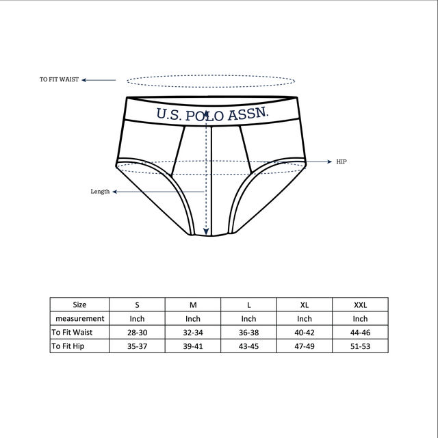 U.S. Polo Assn. | Underwear Pack of 2 | L | Briefs | EB004 | Black and Blue