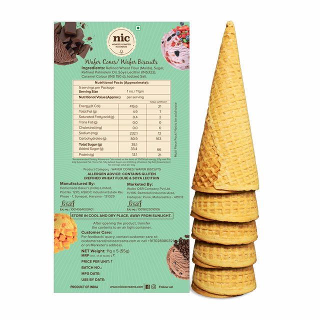 NIC Wafer Cones (Pack Of 5)