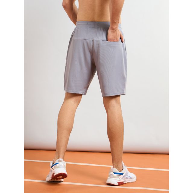 Technosport Men Poly Solid Slim Fit Sports Shorts with TS FLEXI | Light Grey | M