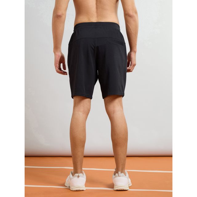 Technosport Men Poly Solid Slim Fit Sports Shorts with TS FLEXI | Black | L