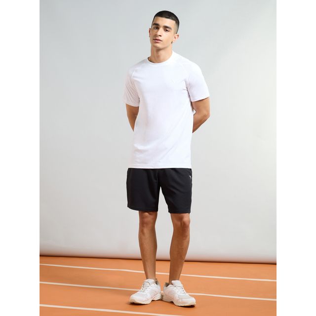 Technosport Men Poly Solid Slim Fit Sports Shorts with TS FLEXI | Black | L
