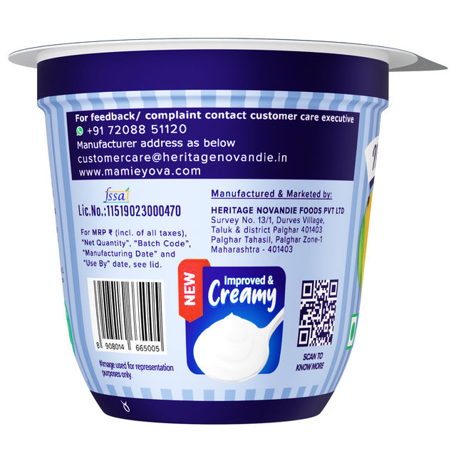 Mamie Yova Deliciously French Fruit Yogurt- Mango 90 g Combo
