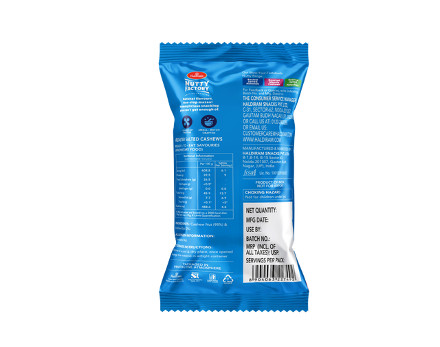 Haldiram's Nutty Factory Roasted Salted Cashews