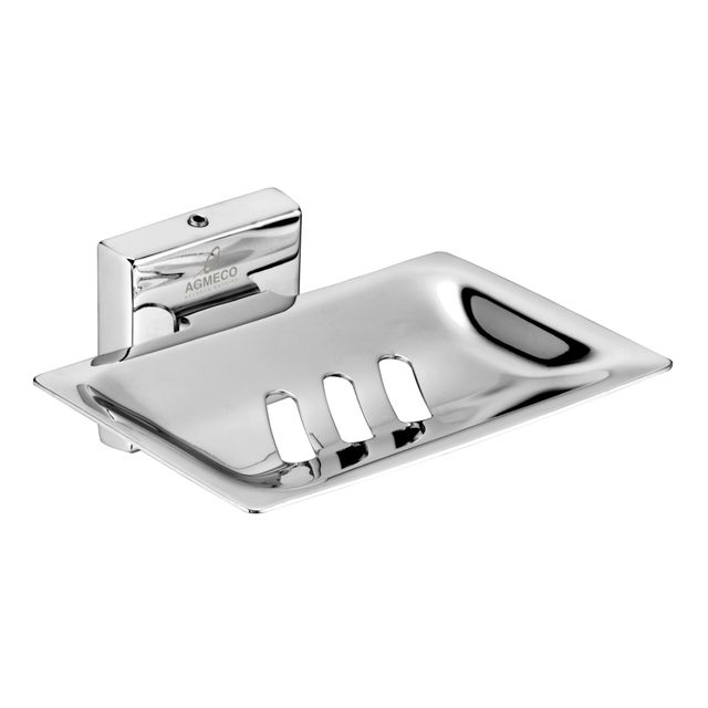 Agmeco Stainless Steel Soap Dish Wall-Mounted or Freestanding | Rust-Resistant
