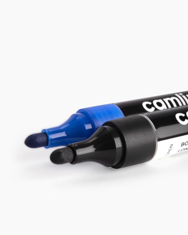 Camlin Whiteboard Marker - Pack Of 2 Assorted Colors (Black, Blue)