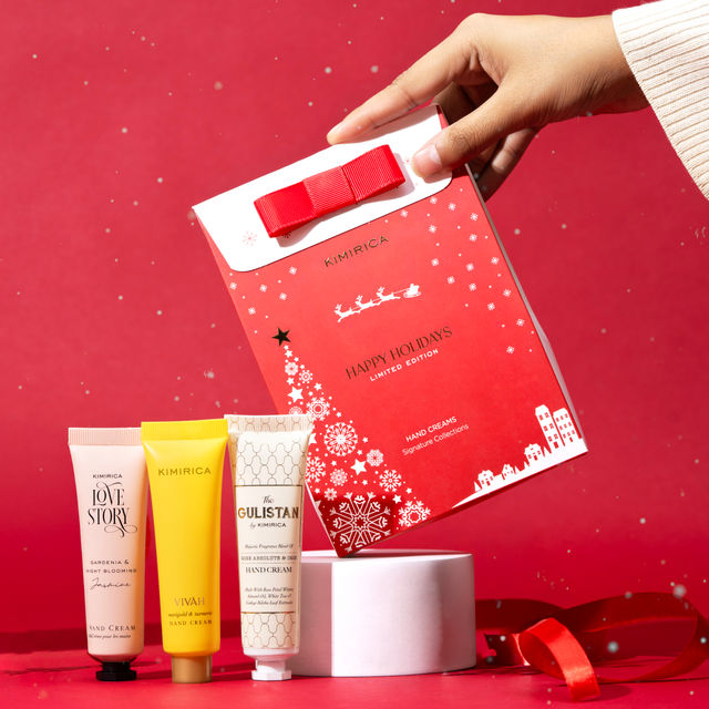 Kimirica Happy Holidays Gift Set | Luxe Hand Cream Trio for Gifting & Self-Care | Limited Edition