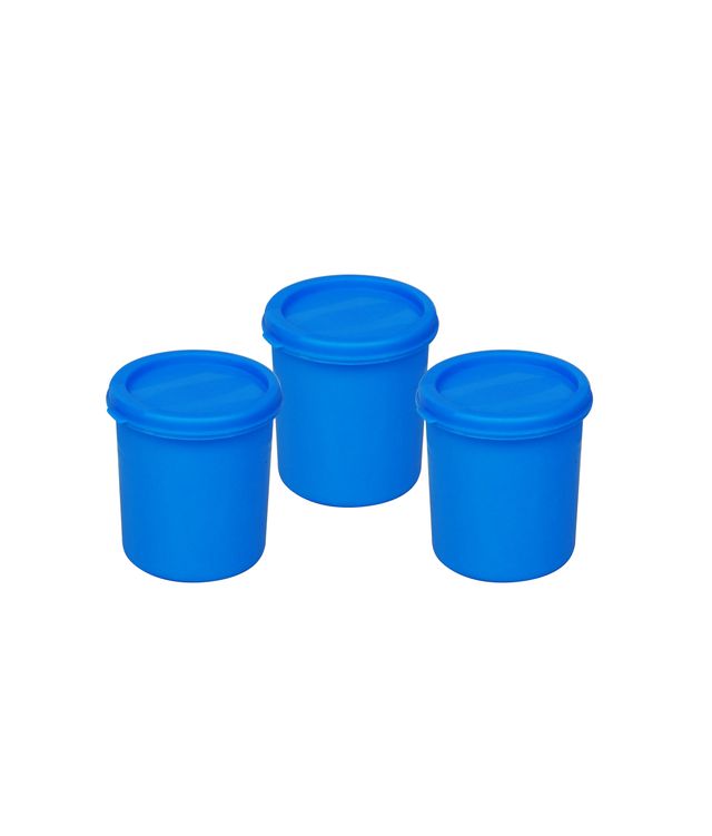 Princeware Store Fresh Tall Container Set of 3 Pieces 250 ml Each- Blue
