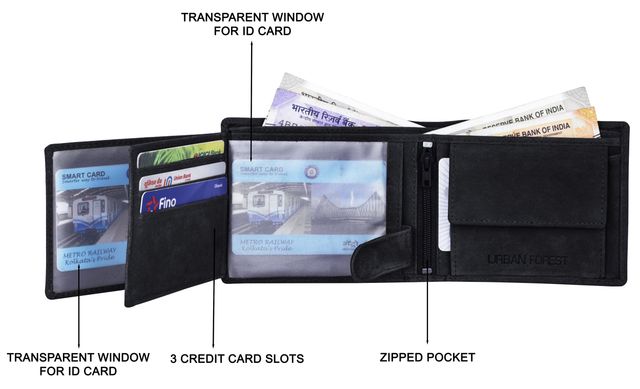 Urban Forest Men's Leo Vintage Leather Wallet | Black
