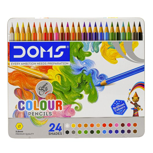 Doms Fsc 24 Flat Tin Colour Pencil