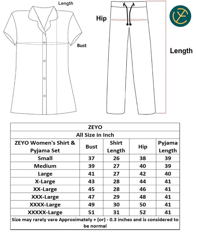 Zeyo Women's Cotton Heart Printed Plum Red Night Suit Set of Top & Pyjama | 5302-XXL