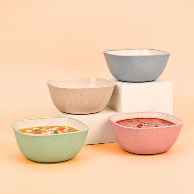 Eha Earth-Friendly Small Soup Bowls Without Spoons | 300 ml | Set Of 4 | Multi-Light
