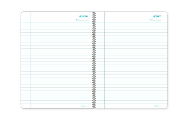 Apsara Spiral Notebook 1 Subject 24 x 18 200 Pages Blue Single Line 60gsm (Covers May Differ)