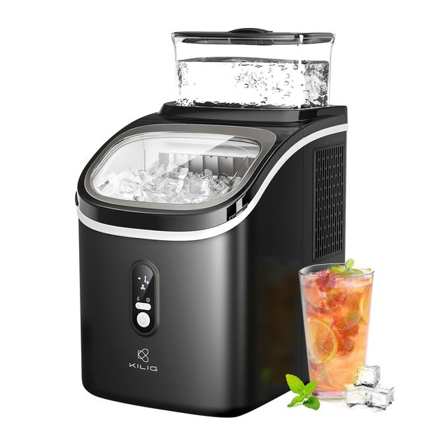 Kilig S01M Countertop Instant Clear Ice Maker Machine 16Pcs/12-20mins | 2 L Tank | 15Kg/Day | Black