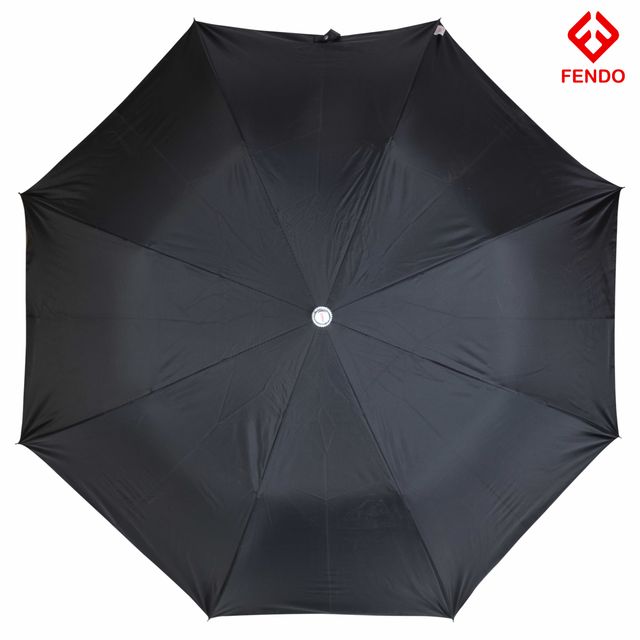 Fendo 2 Fold 24.5 inch Black Auto Open Umbrella