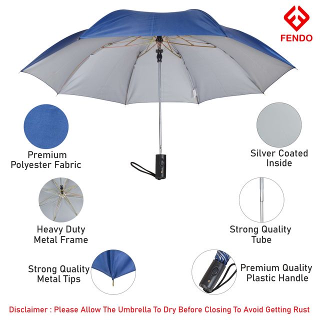 Fendo 21 inch 2 Fold Auto Open Umbrella (Navy Blue)