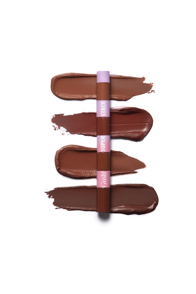 Gush Beauty Super Stack 4 in 1 Liquid Lipstick Stack | Conditioning & Pigmented | Everyday Browns | Shades Of Brown