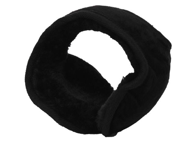 Fabseasons Unisex Solid Faux Fur Winter Earmuffs | Black - Free Size