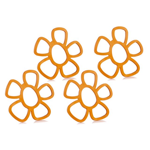 Java 5 Petal Flower Shape Hot Mat | 3 Pieces - Orange