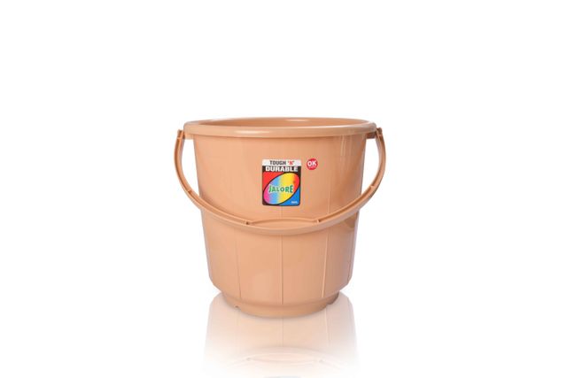 Jalore Opaque Plastic Bucket With Plastic Handle | Beige |11 L