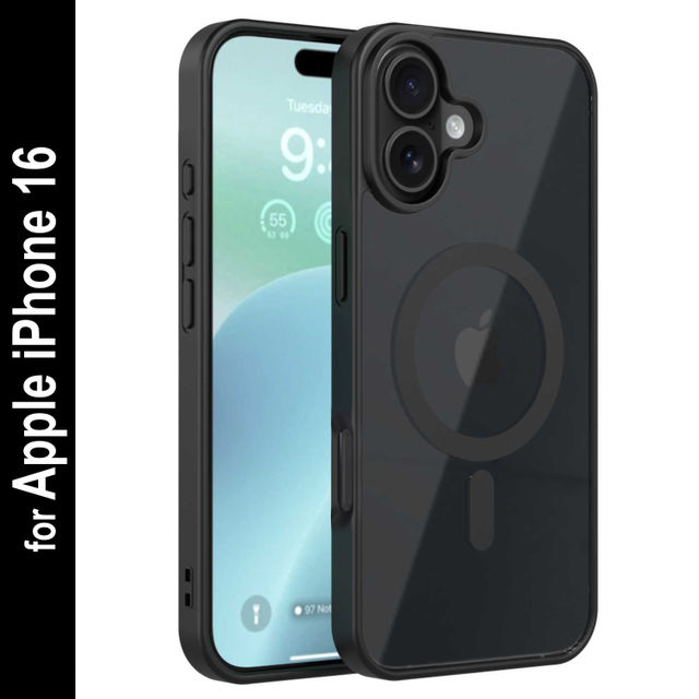 Zapcase Back Cover For Apple Iphone 16 (MagSafe-Black)